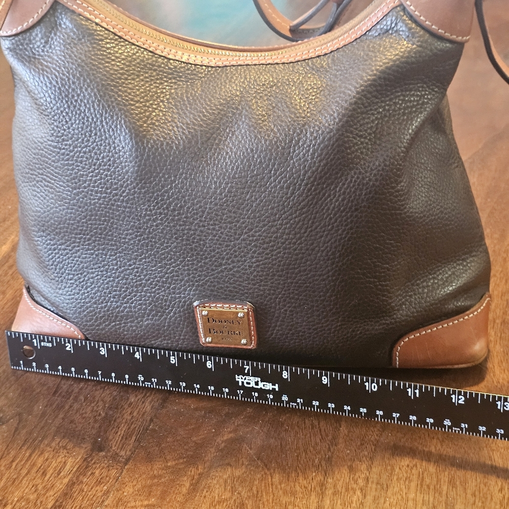 Dooney & Bourke Brown Pebble Leather Hobo Shoulder Bag - Picture 8 of 14
